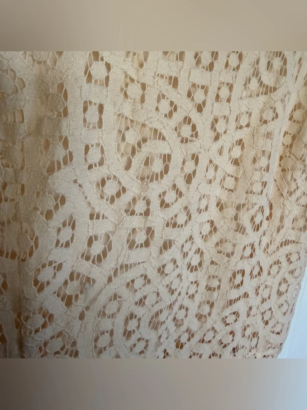 J. Crew Women’s 00 Beige Lace Fit-and-Flare Dress
